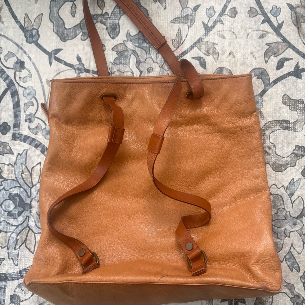 Mark & Graham Cognac Leather Tote/Backpack